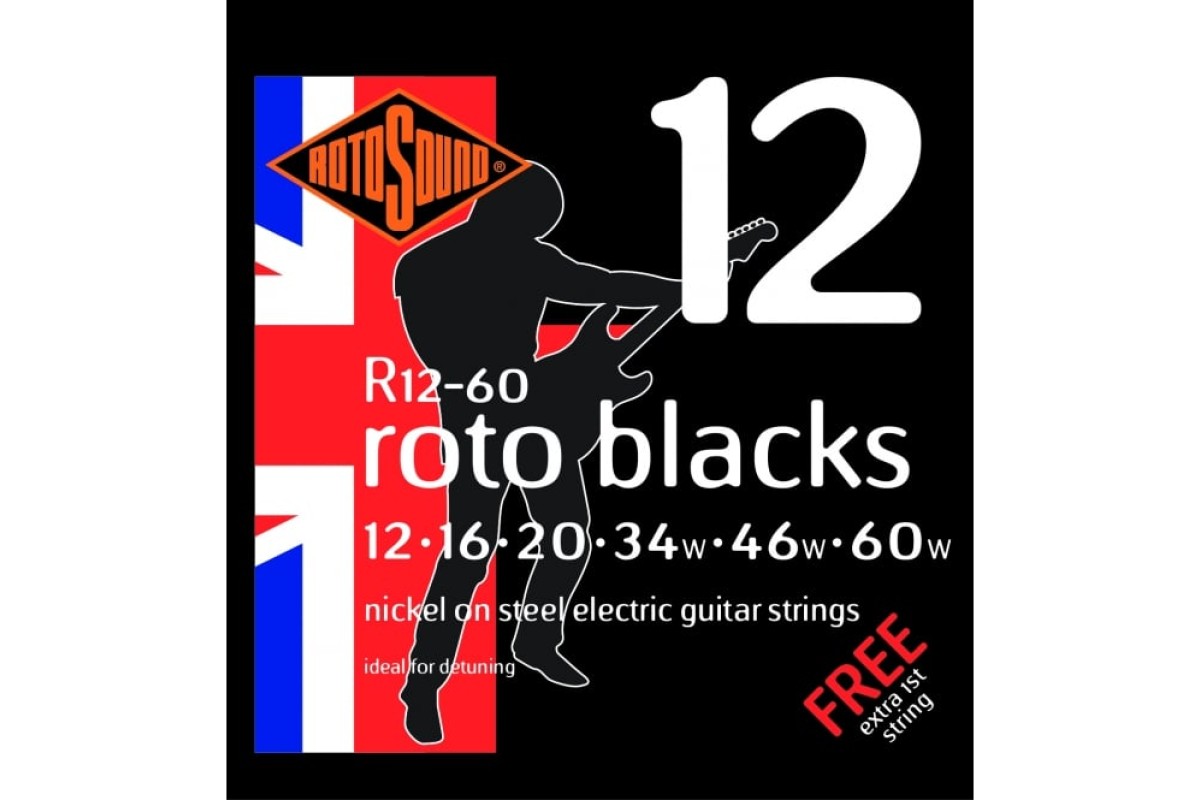 Rotosound R12 60 Roto Blacks Electric Guitar Strings